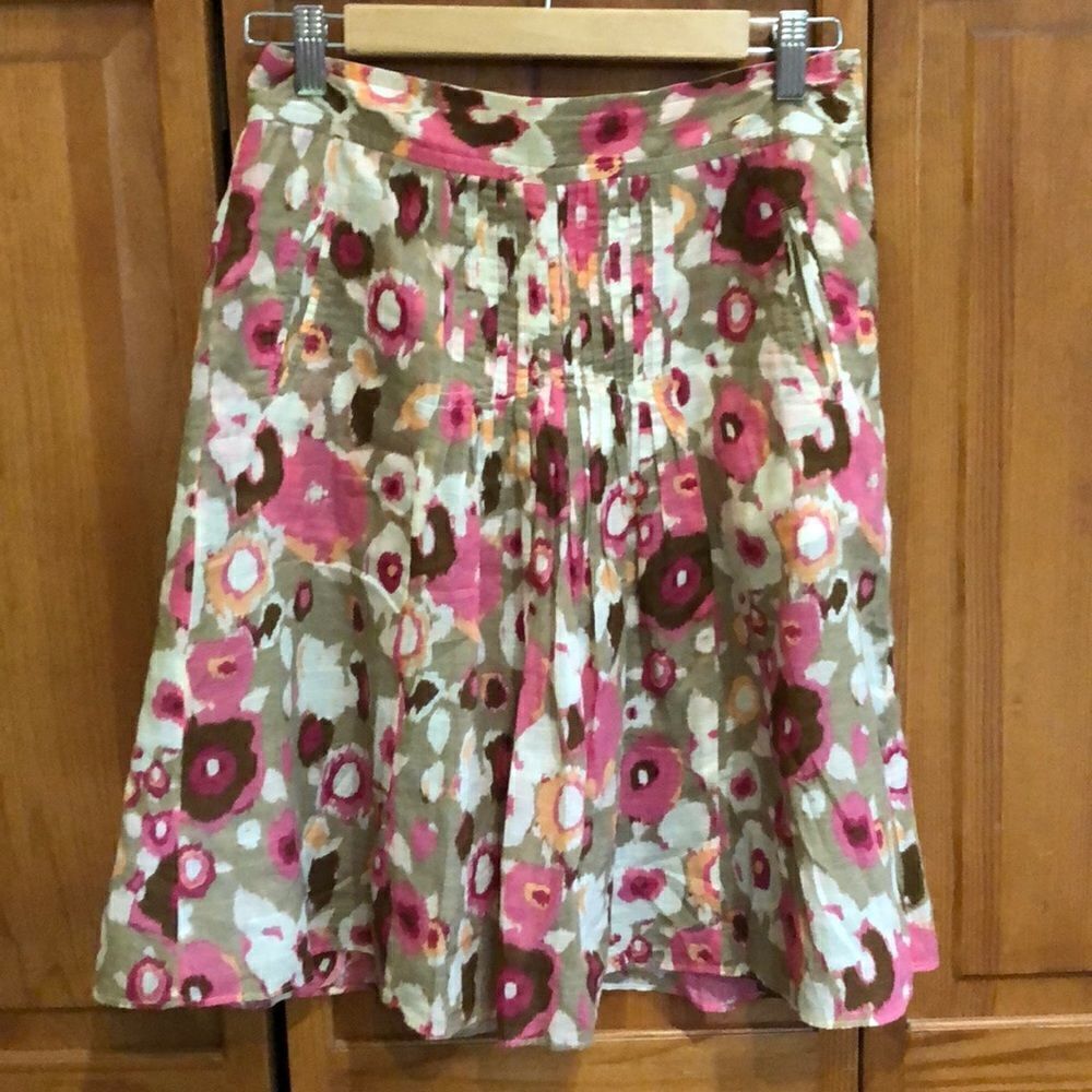 Banana Republic Lined Floral Skirt Side Zip